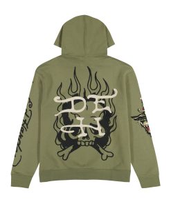 Alternative view of LKS Skull Hoodie - Light Olive