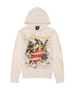 Pierced Eagle Mens Hoodie - Ivory