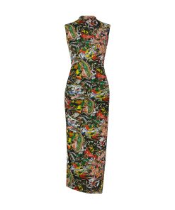 Alternative view of Tattoo Collage Print Mesh Maxi Dress