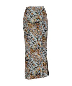 Tiger Print Mesh Maxi Skirt