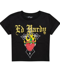Heart Flame Rhinestone Baby Tee