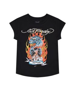 Fire Tiger Rhinestone Cap Sleeve Tee