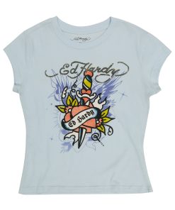 Dagger Heart Cap Sleeve Fitted Tee
