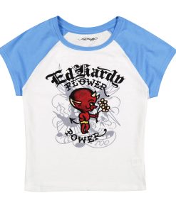 Devil Flower Raglan Cap Sleeve Tee