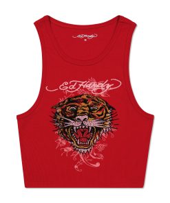 Rhinestone Tiger Rib Knit Tank