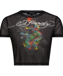 Dragon Print Mesh Shirt