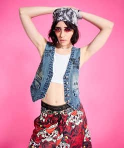 Alternative view of Multi Tattoo Denim Vest