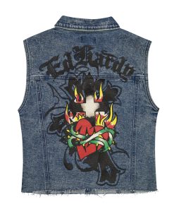 Alternative view of Heart Cross Trucker Denim Vest