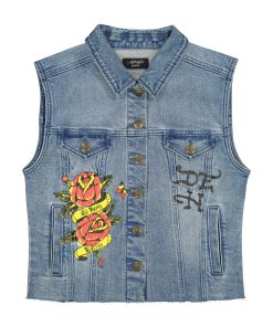 LKS Skull Trucker Denim Vest
