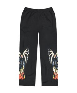 Alternative view of Xman Mens Rhinestone Baggy Sweatpant Black