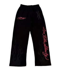 Flames Rhinestone Sweatpants