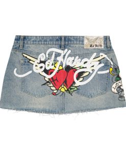 Alternative view of LKS Skull Denim Mini Skirt