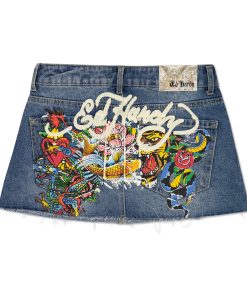 Alternative view of Multi Tattoo Denim Mini Skirt