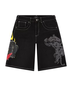 Panther Heart Denim Shorts