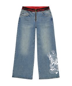 Swallow Panther Elastic Band Jeans