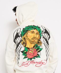Alternative view of Christ Cross Rhinestone Boxy Zip Hoodie