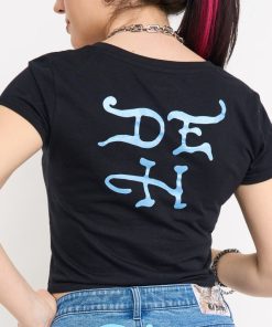 Alternative view of Skull Crosses Rhinestone Baby Tee